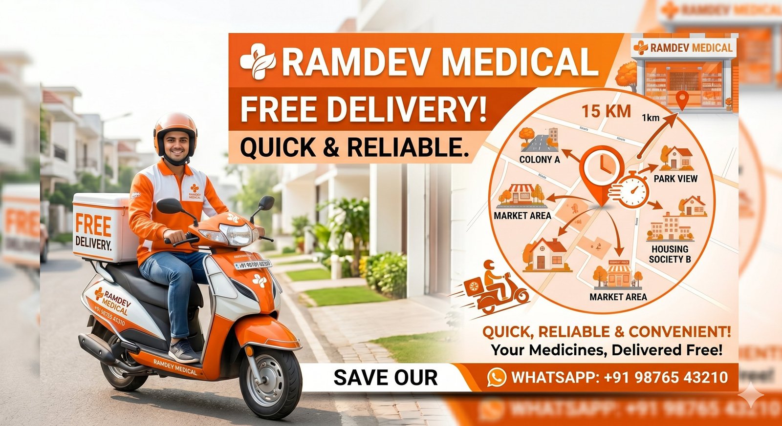 Ramdev Medical free delivery — quick, reliable and within 15 km